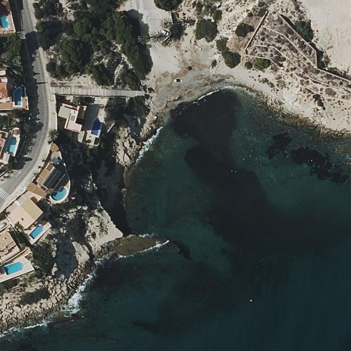 Aerial map of Cala de Les Palmeretes
