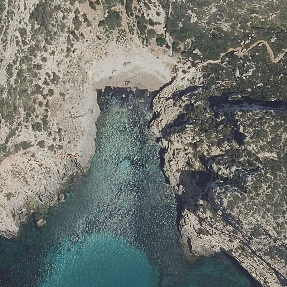 Aerial map of cala de llucalari
