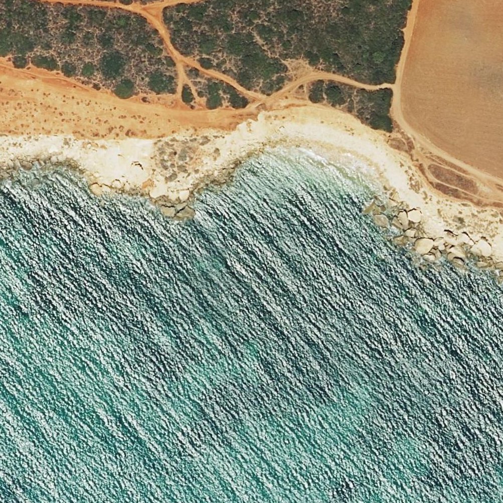 Aerial map of Cala de Los Pitones