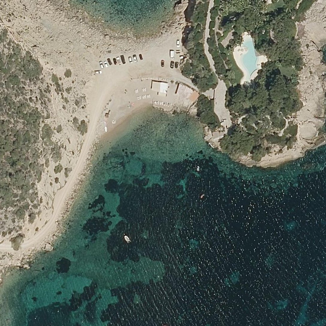 Aerial map of Cala de sa Ferradura
