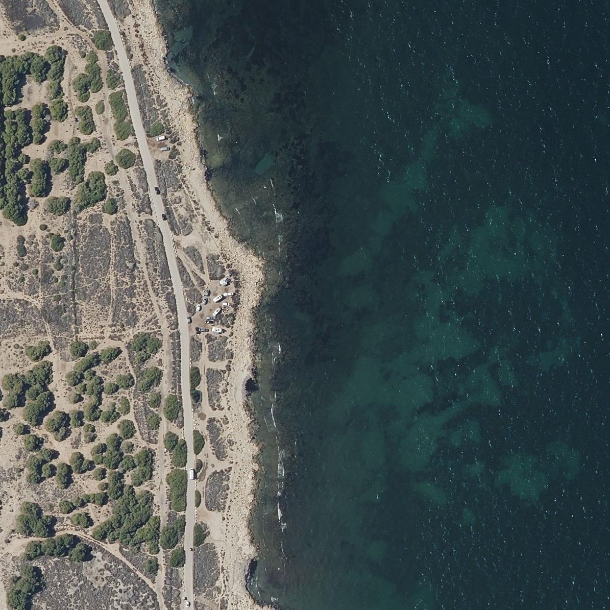 Aerial map of Cala del Faro de Santa Pola