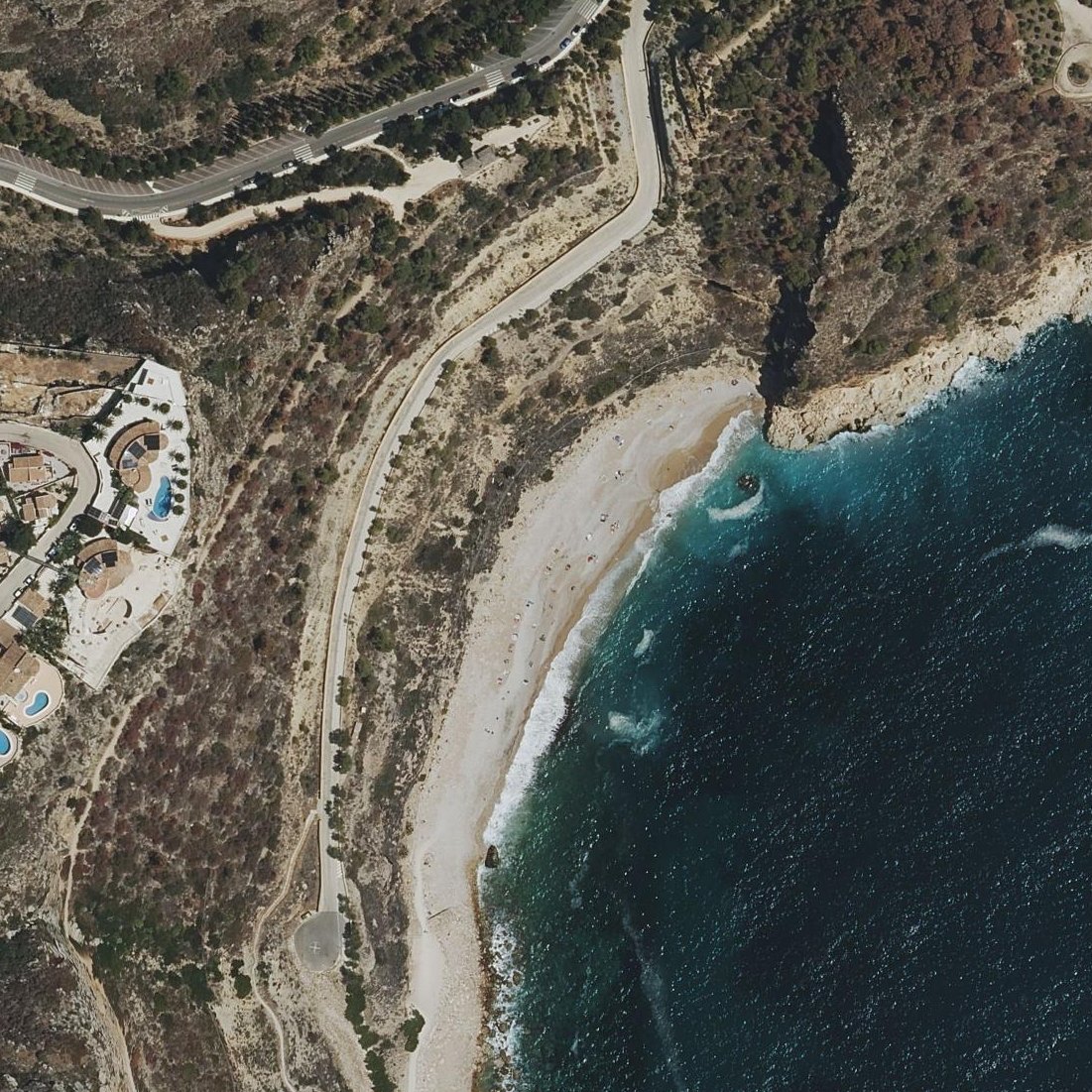 Aerial map of Cala del Moraig