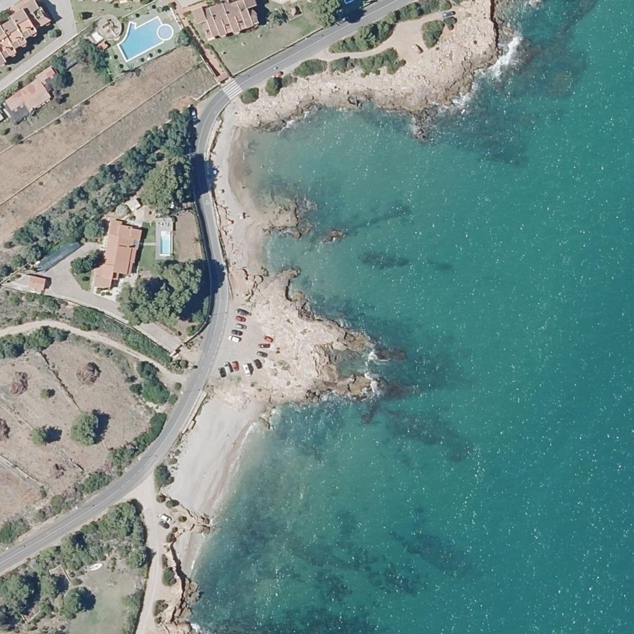 Aerial map of Cala Del Moro