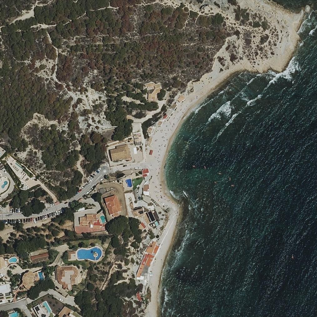 Aerial map of Cala del Portixol