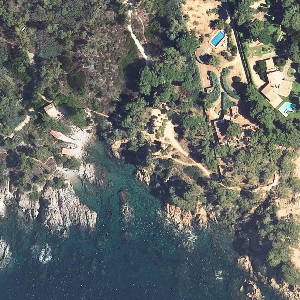Aerial map of Cala dels Canyers