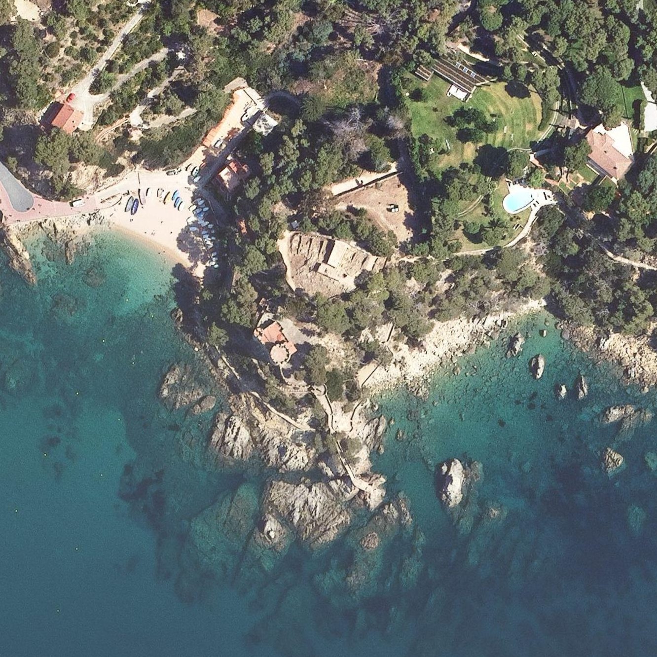 Aerial map of Cala dels Frares