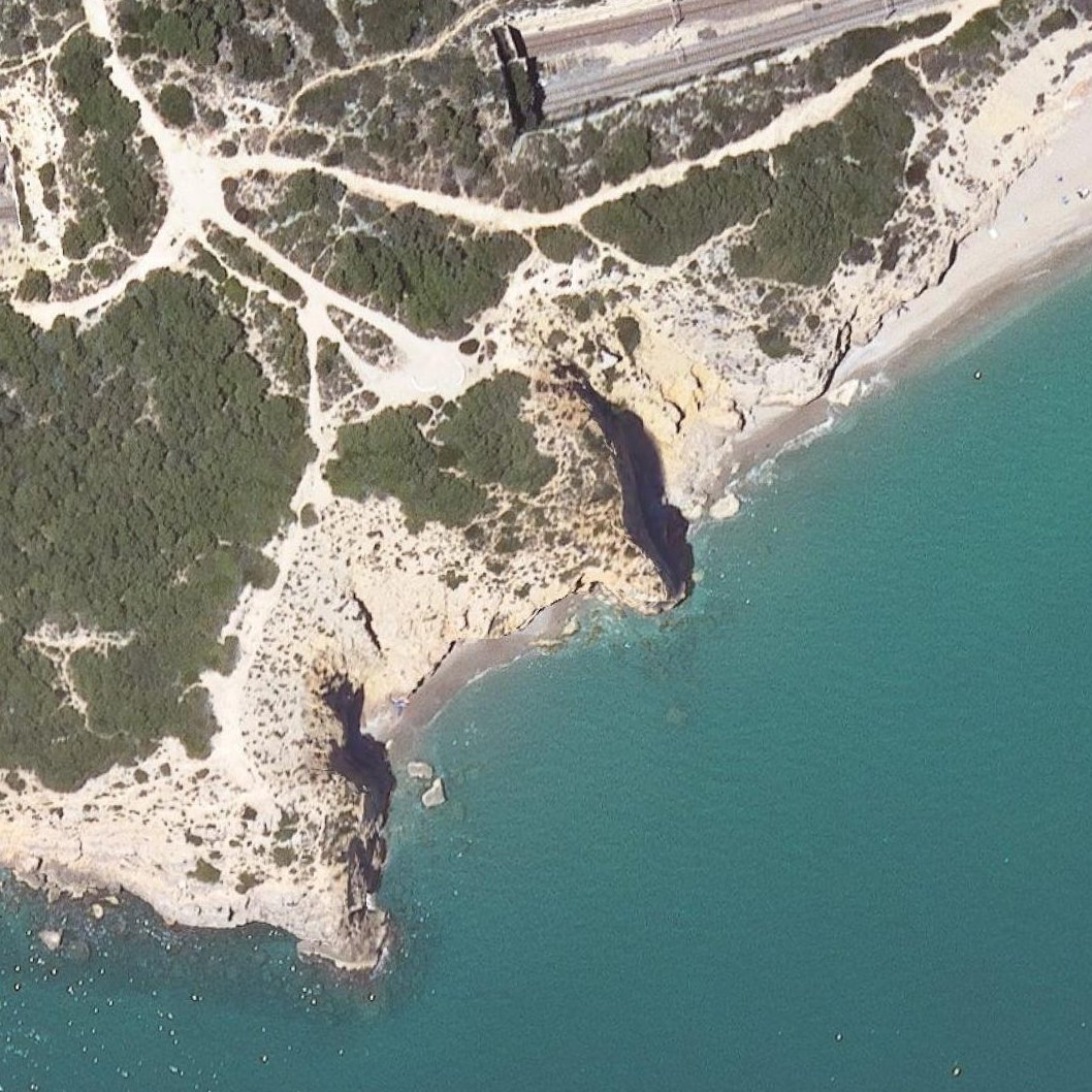 Aerial map of Cala dels Gegants