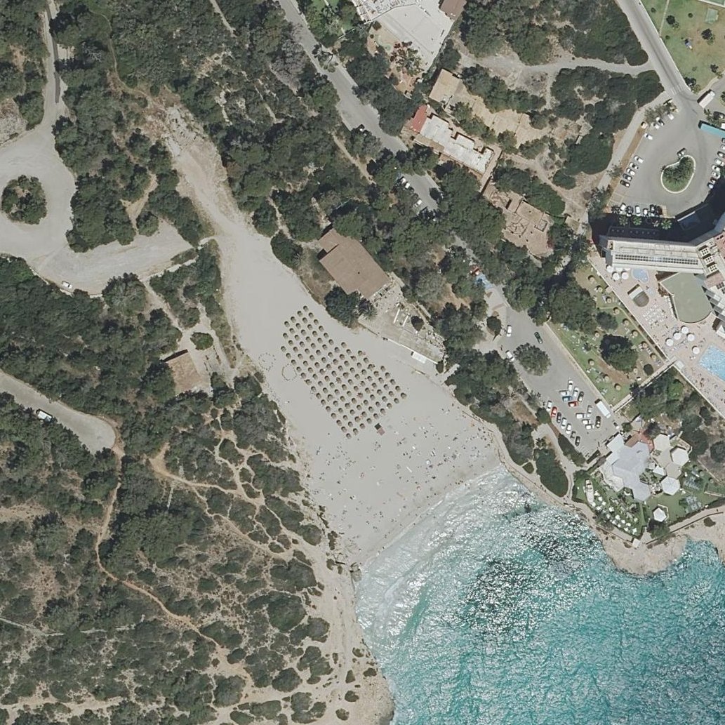 Aerial map of Cala Domingos