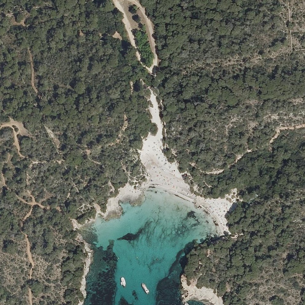 Aerial map of Cala en Turqueta