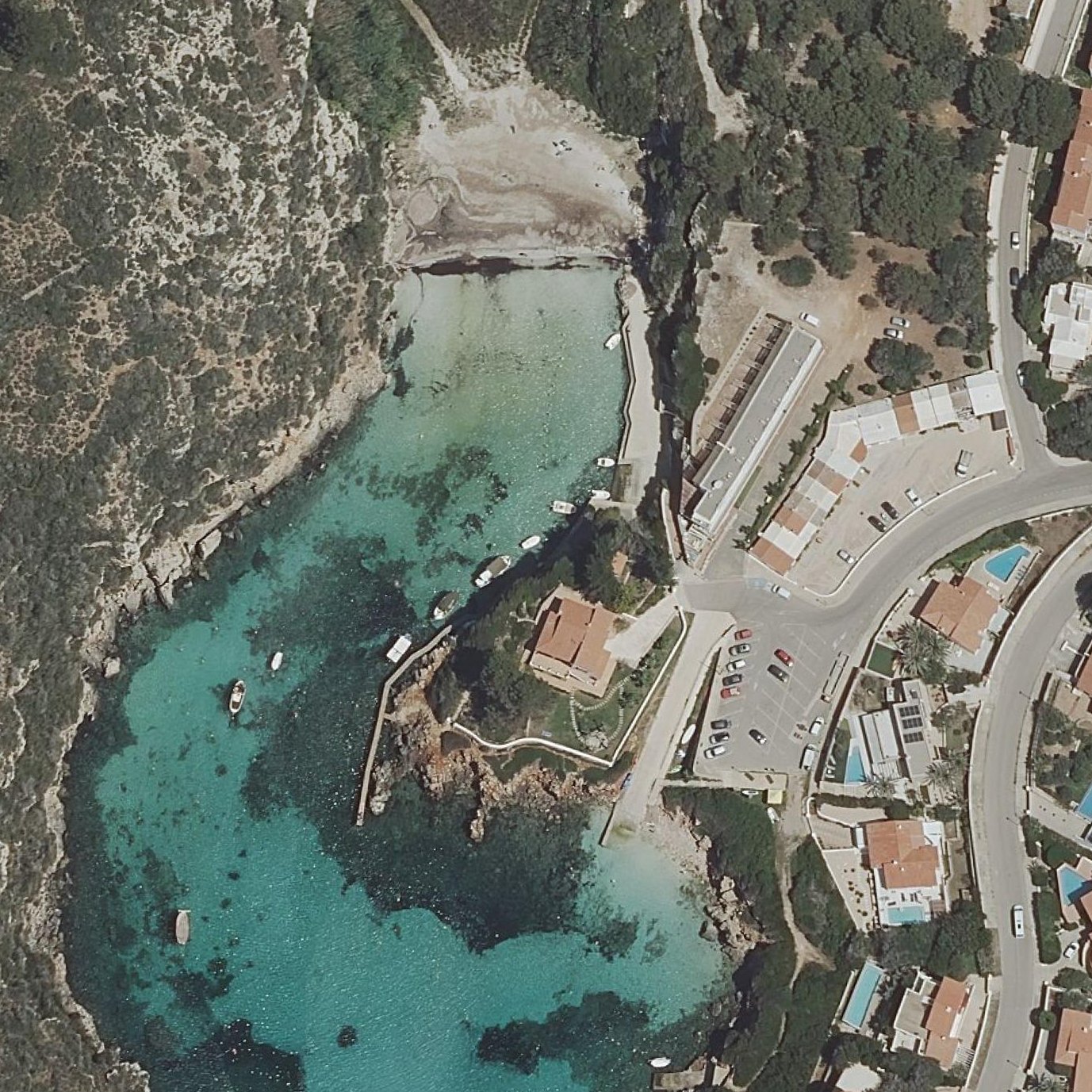 Aerial map of Cala Es Canutells