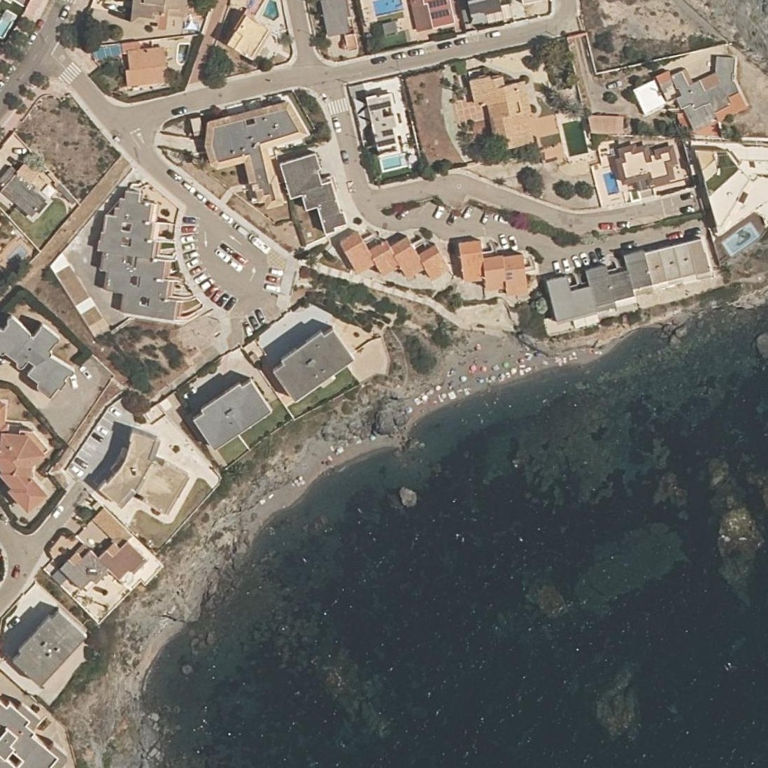 Aerial map of Cala Flores
