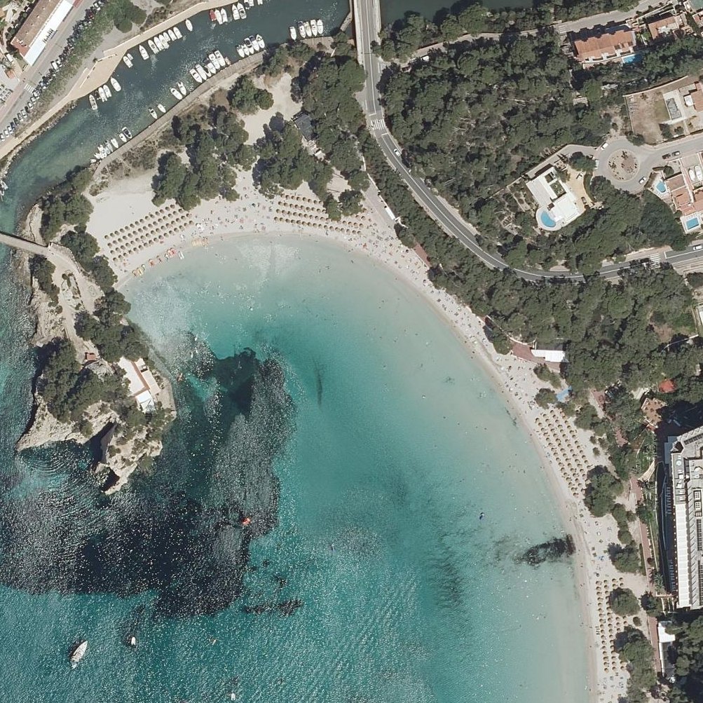 Aerial map of Cala Galdana Beach