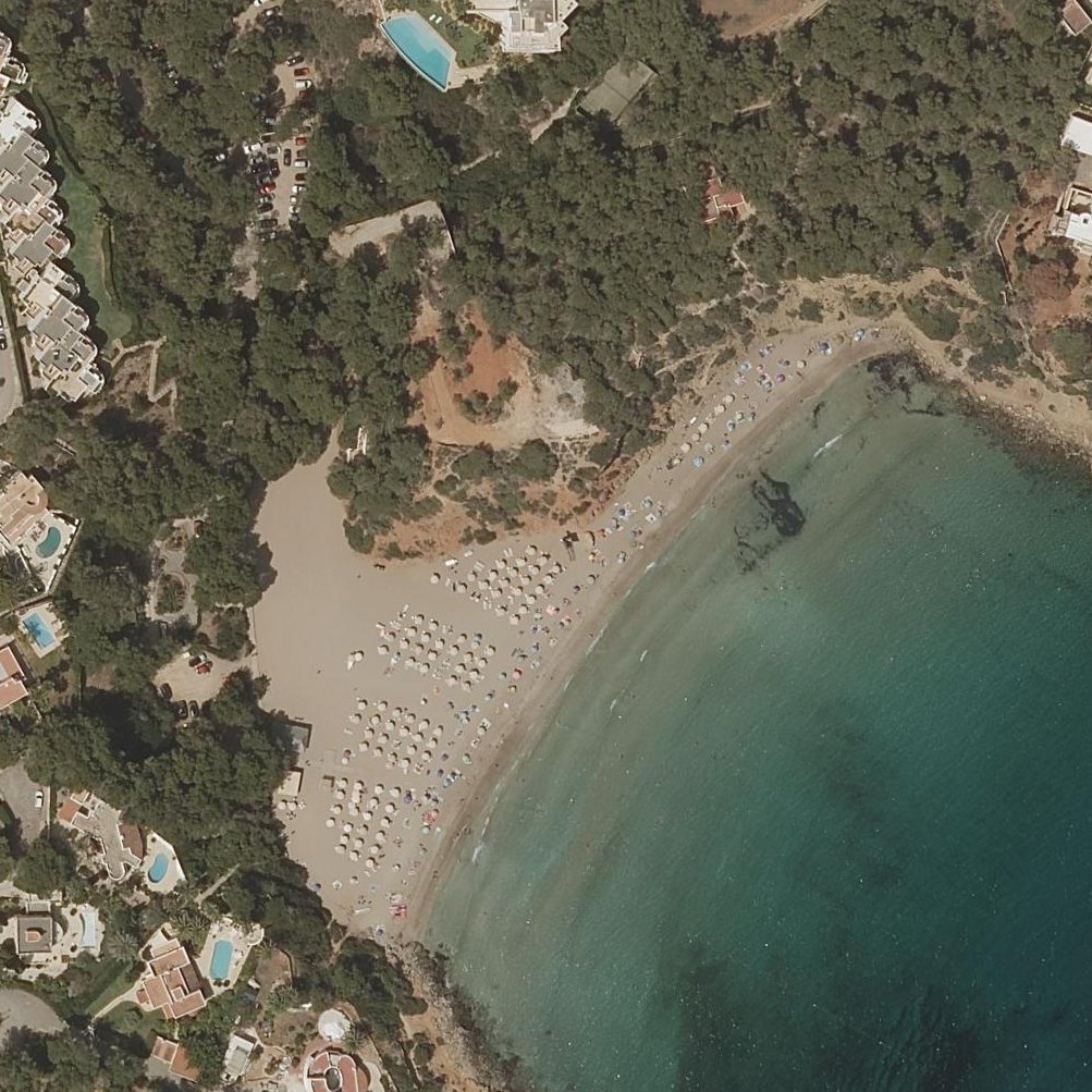 Aerial map of Cala Llenya