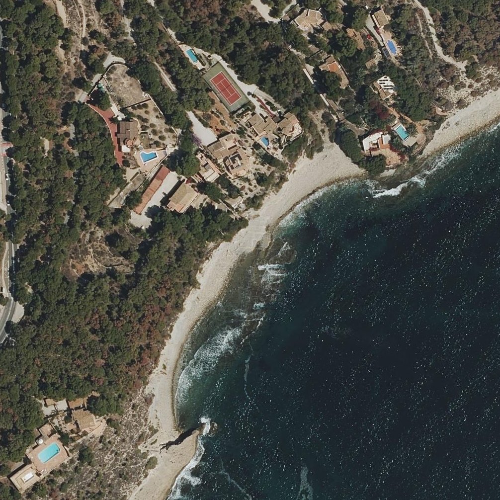 Aerial map of Cala Llobella