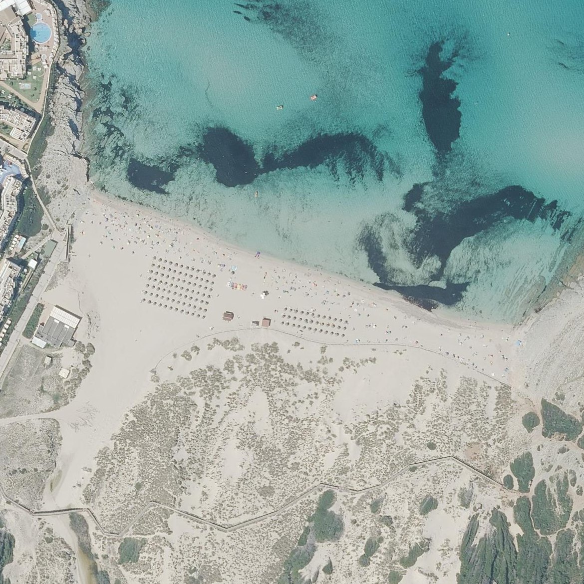 Aerial map of Cala Mesquida