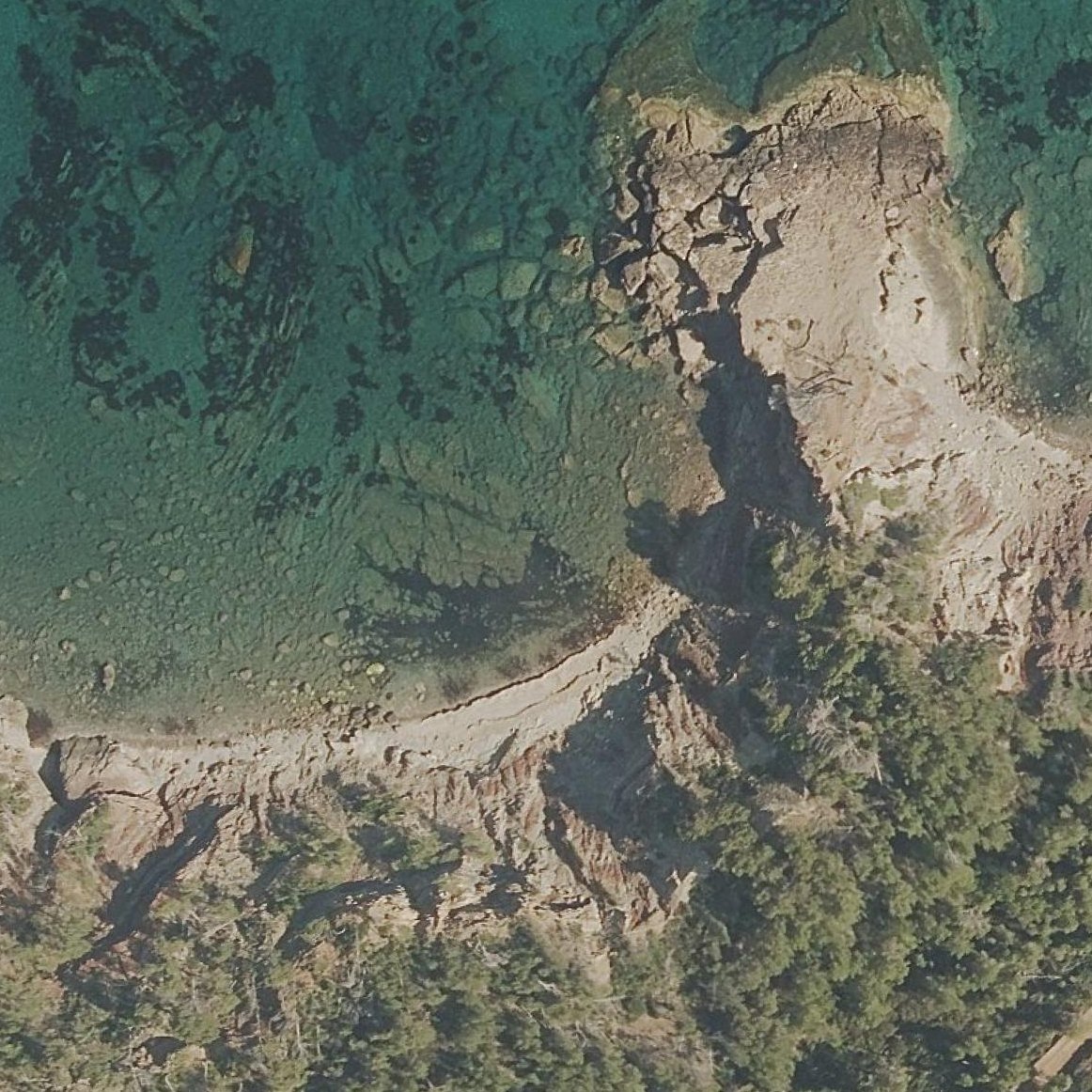 Aerial map of Cala Mestres