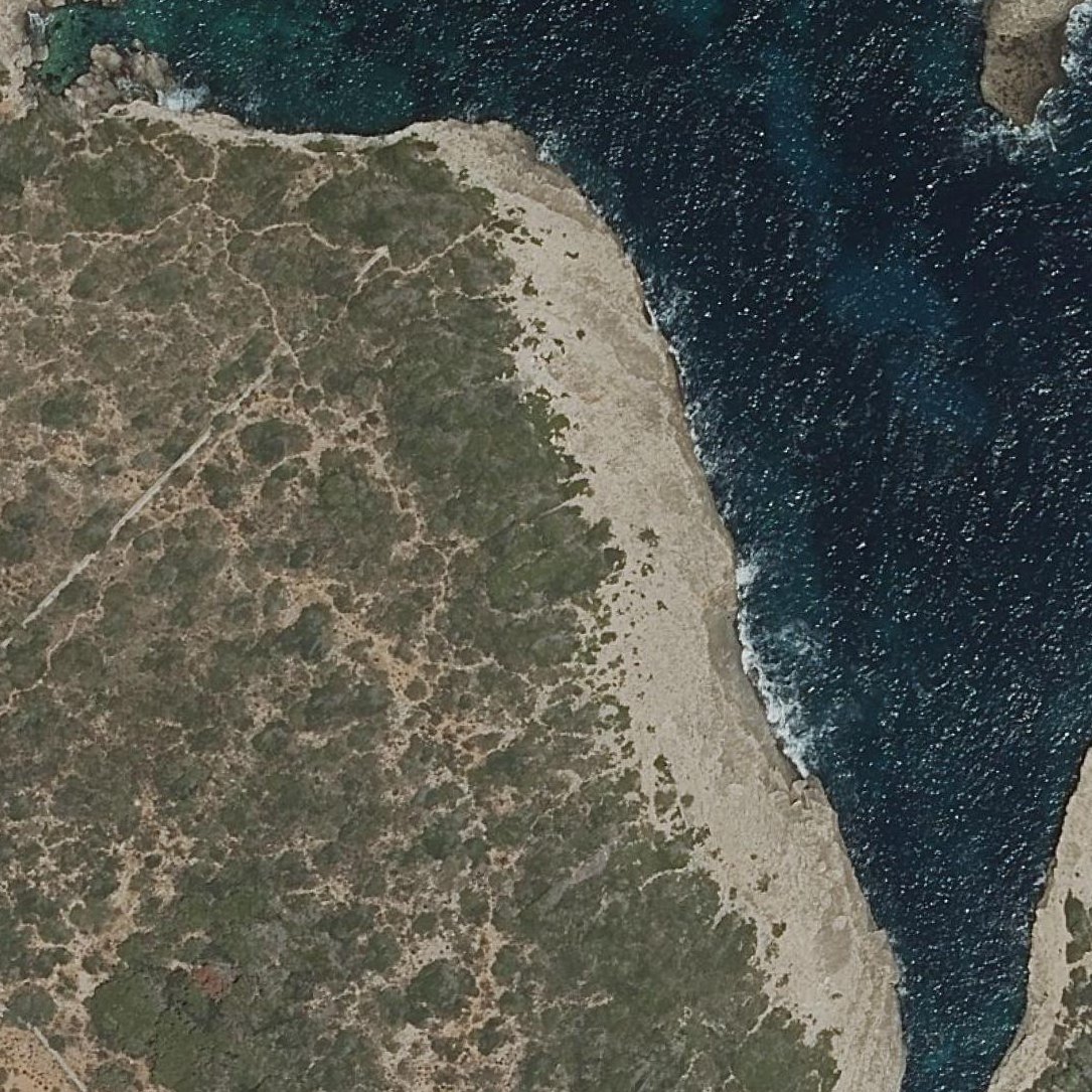 Aerial map of Cala Mitjana