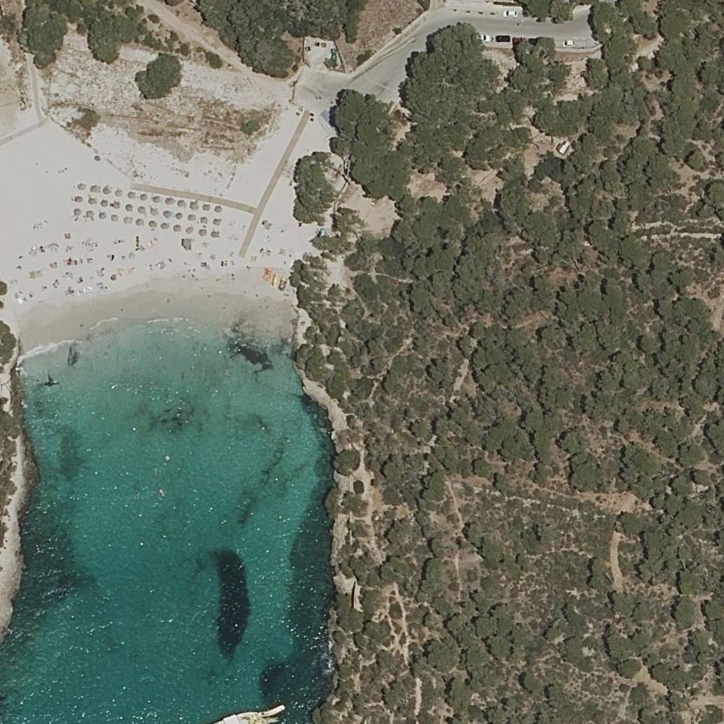 Aerial map of Cala Mondragó