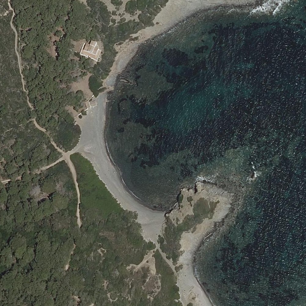 Aerial map of Cala Morella Nou