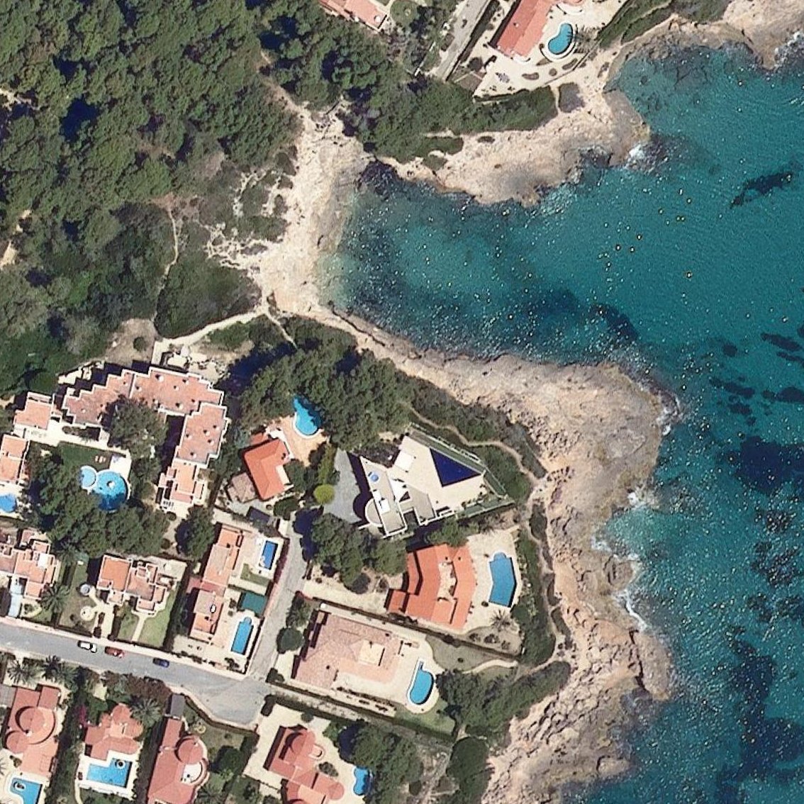 Aerial map of Cala Mosques