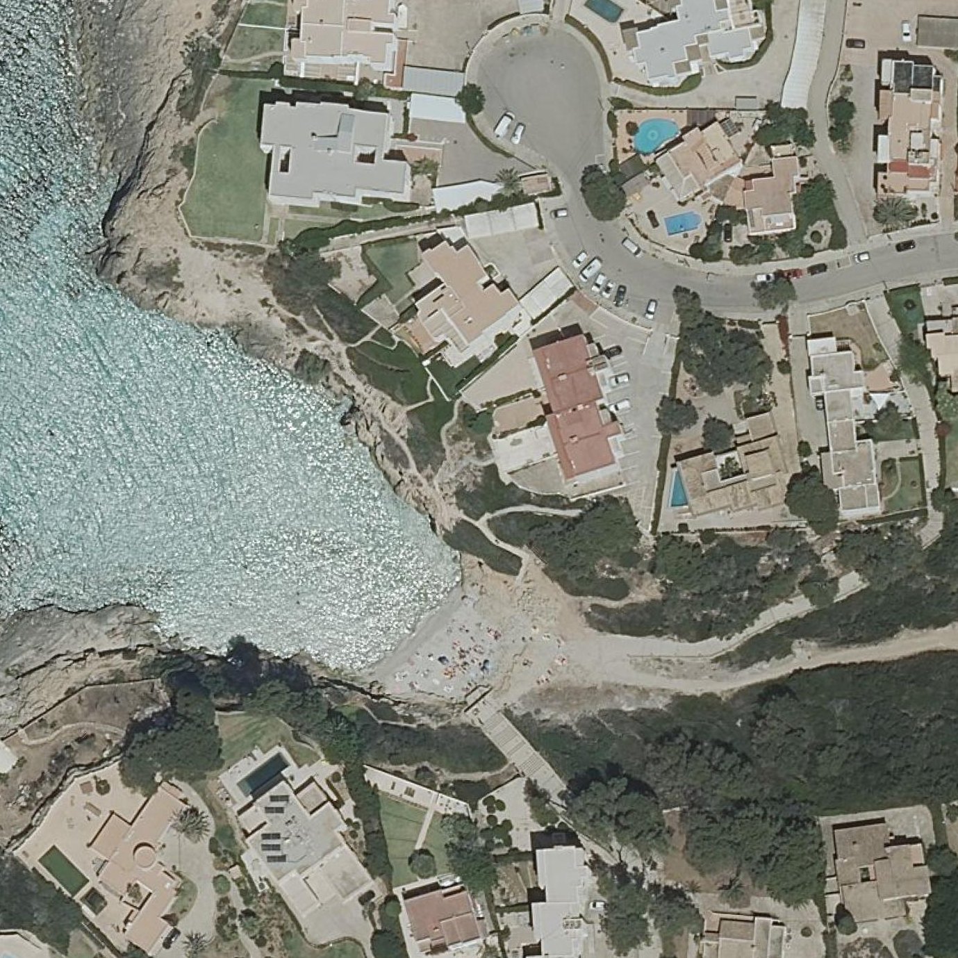 Aerial map of Cala Mosques