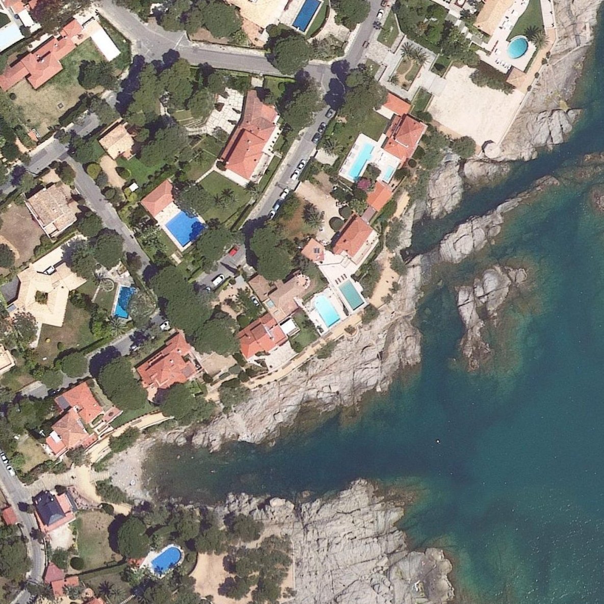 Aerial map of Cala Pedrosa