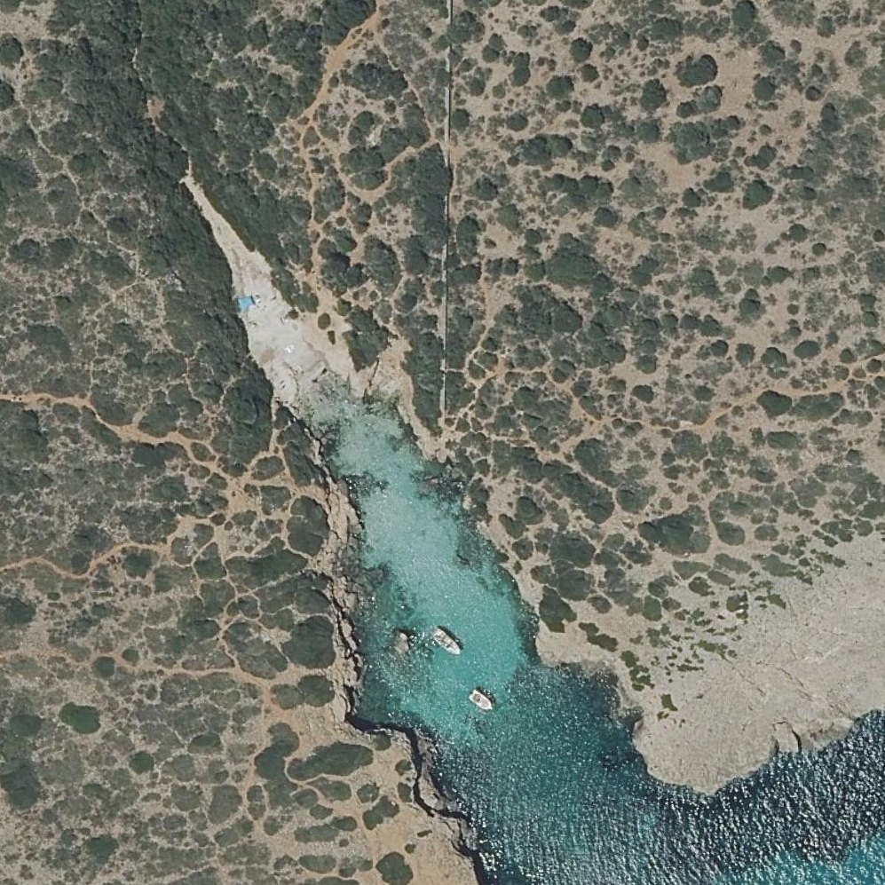 Aerial map of Cala Petita