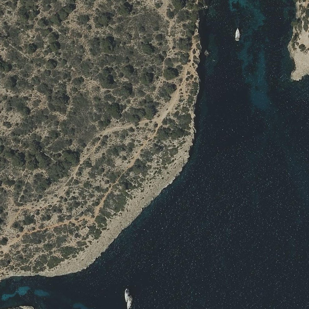 Aerial map of Cala Pi