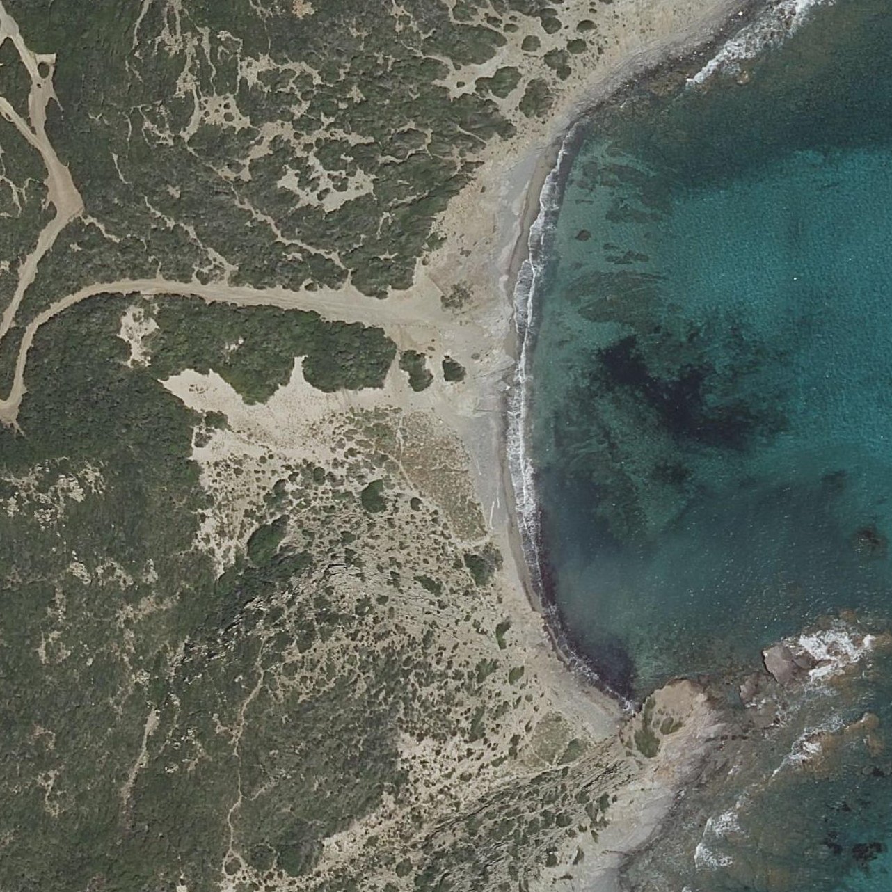 Aerial map of Cala Presili