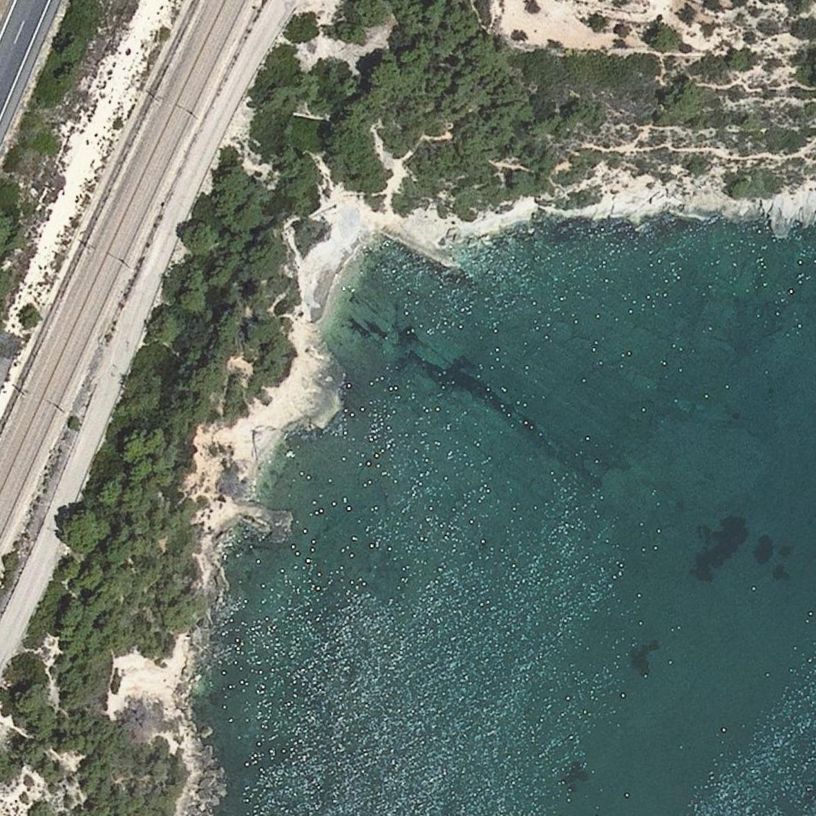 Aerial map of Cala Racó de Garretes