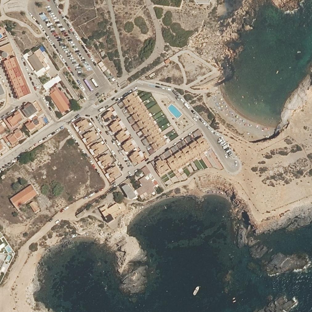 Aerial map of Cala Roja (Cala de la Escalerica)