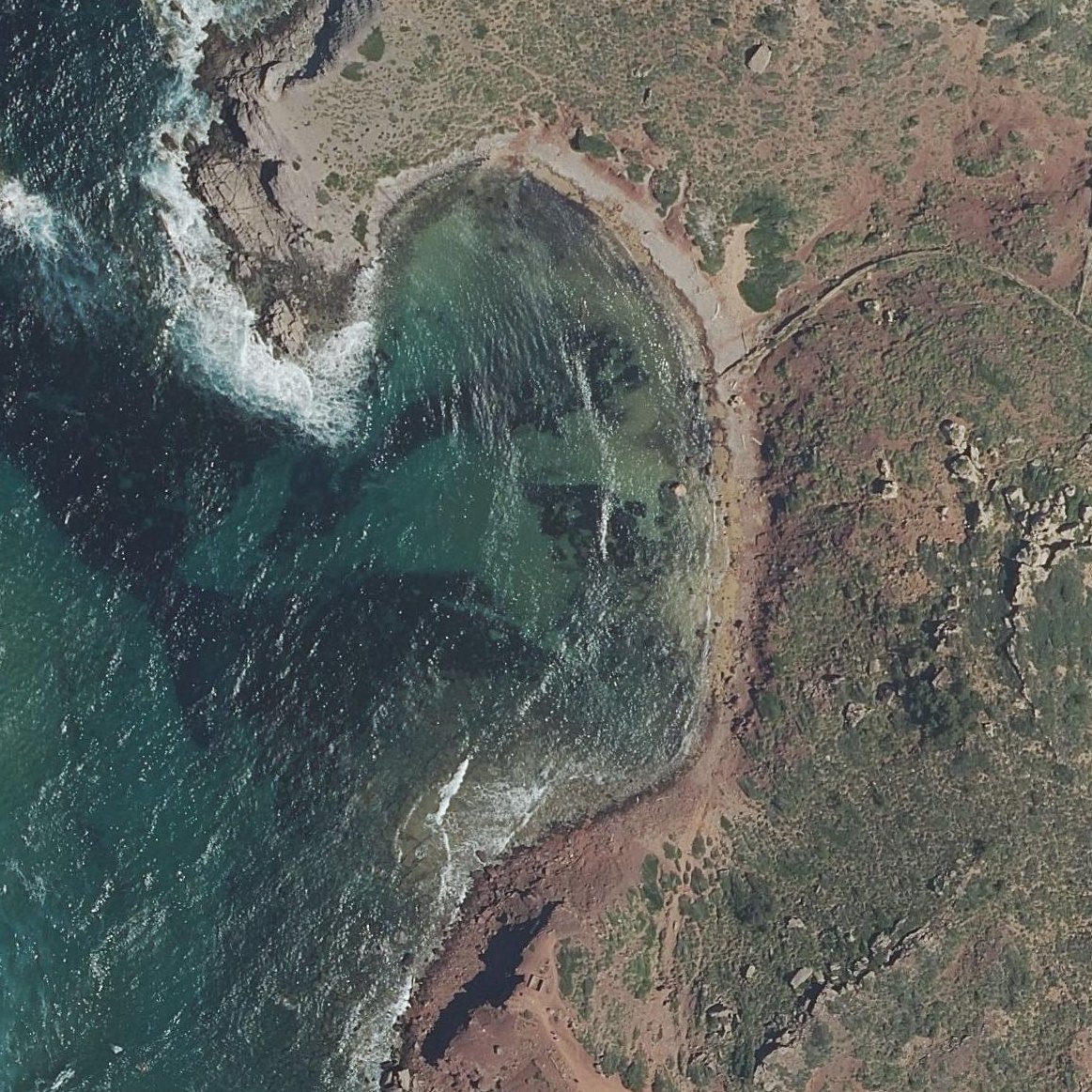 Aerial map of Cala Roja