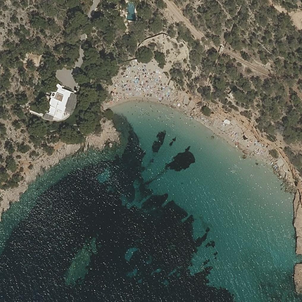 Aerial map of Cala Saladeta