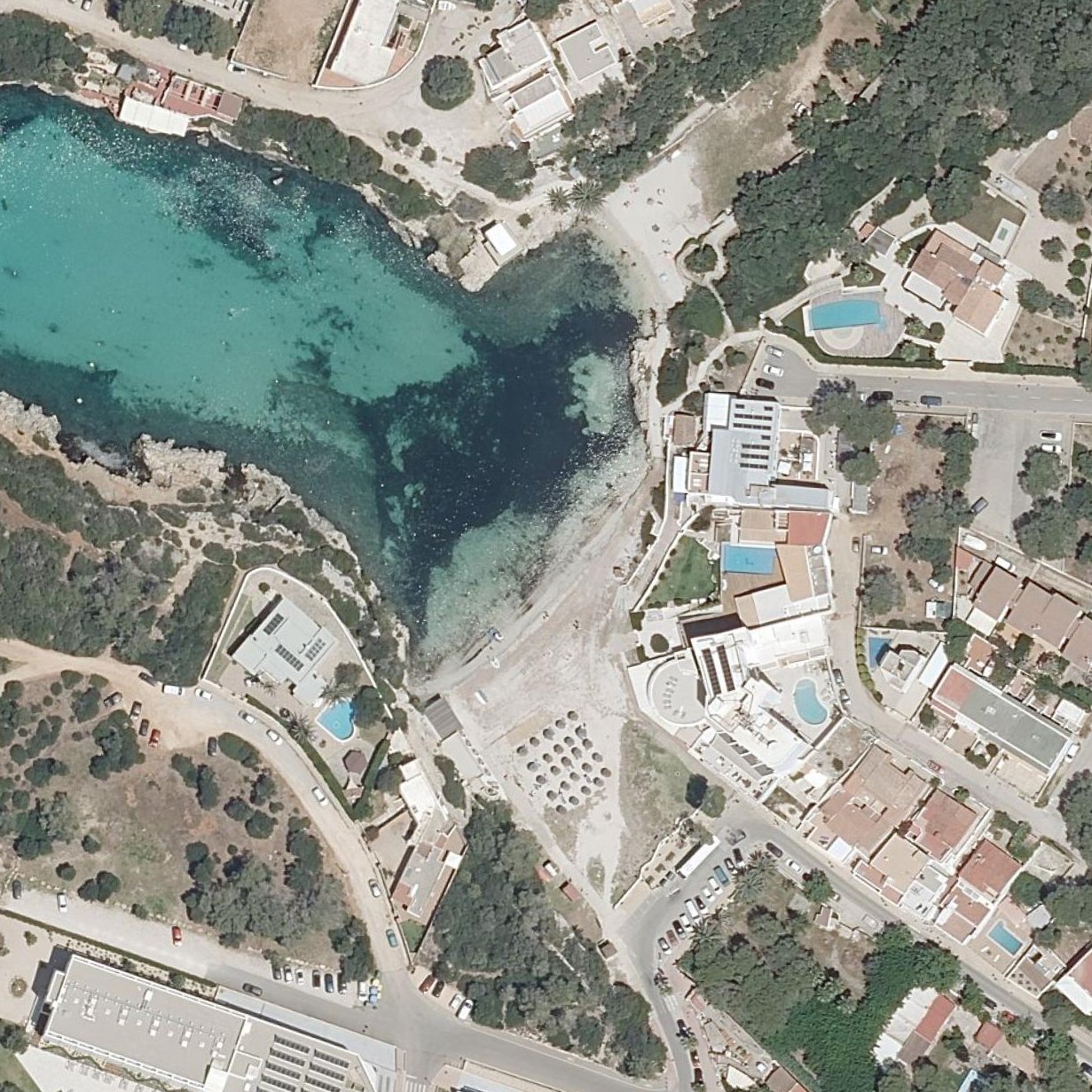Aerial map of Cala Santandria