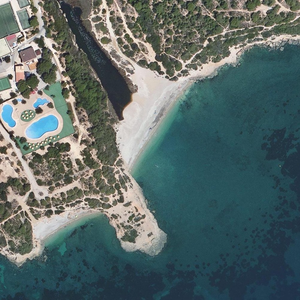 Aerial map of Cala Santes Creus