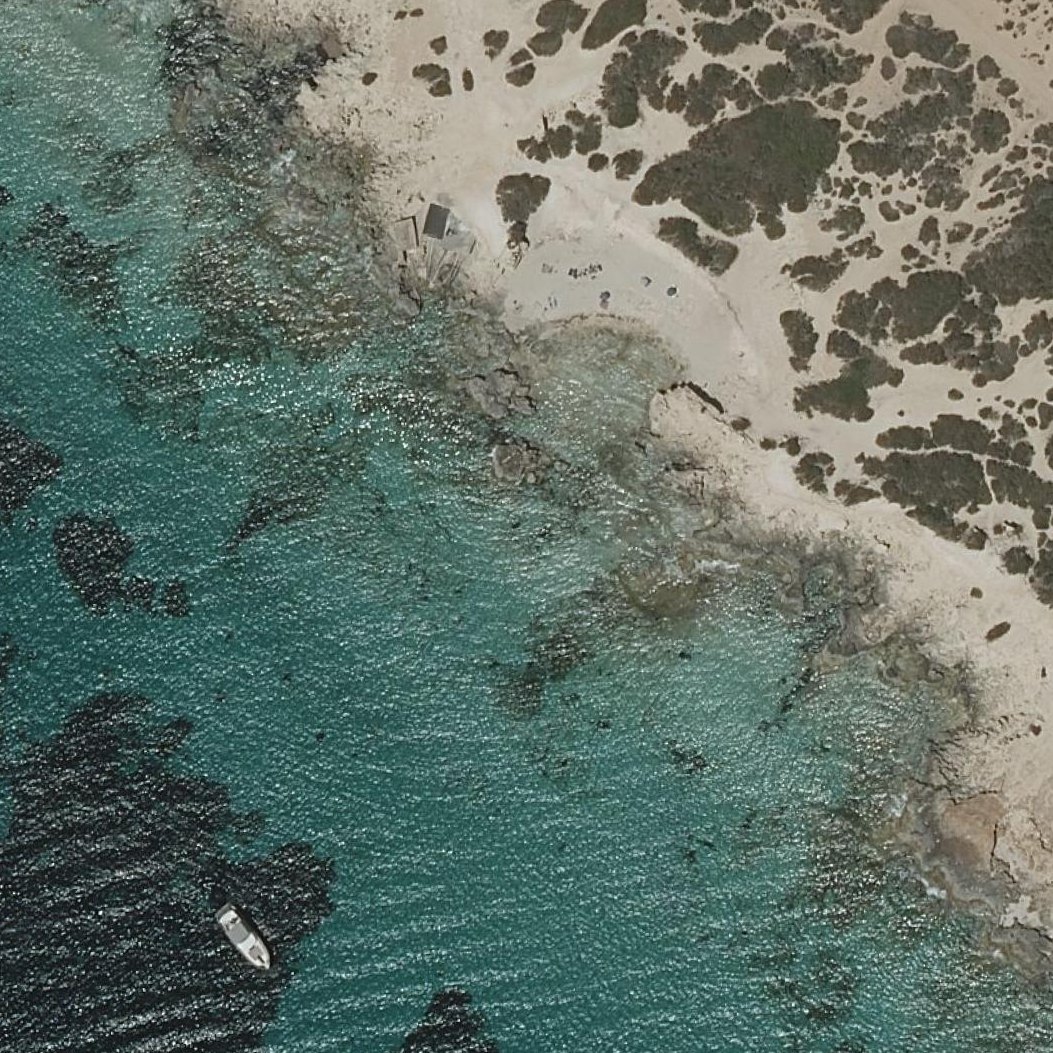 Aerial map of Cala Ses Salines