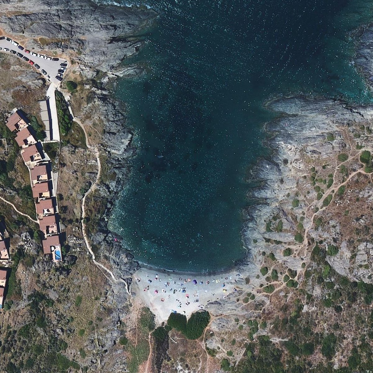 Aerial map of Cala Tamariua