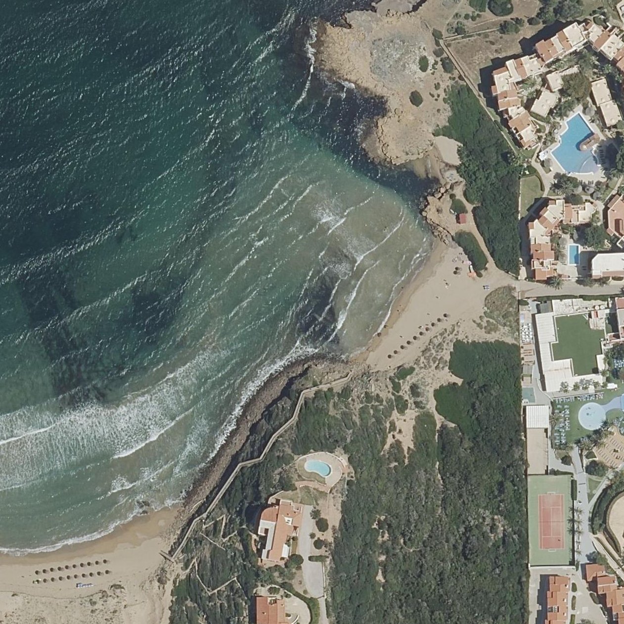 Aerial map of Cala Tirant