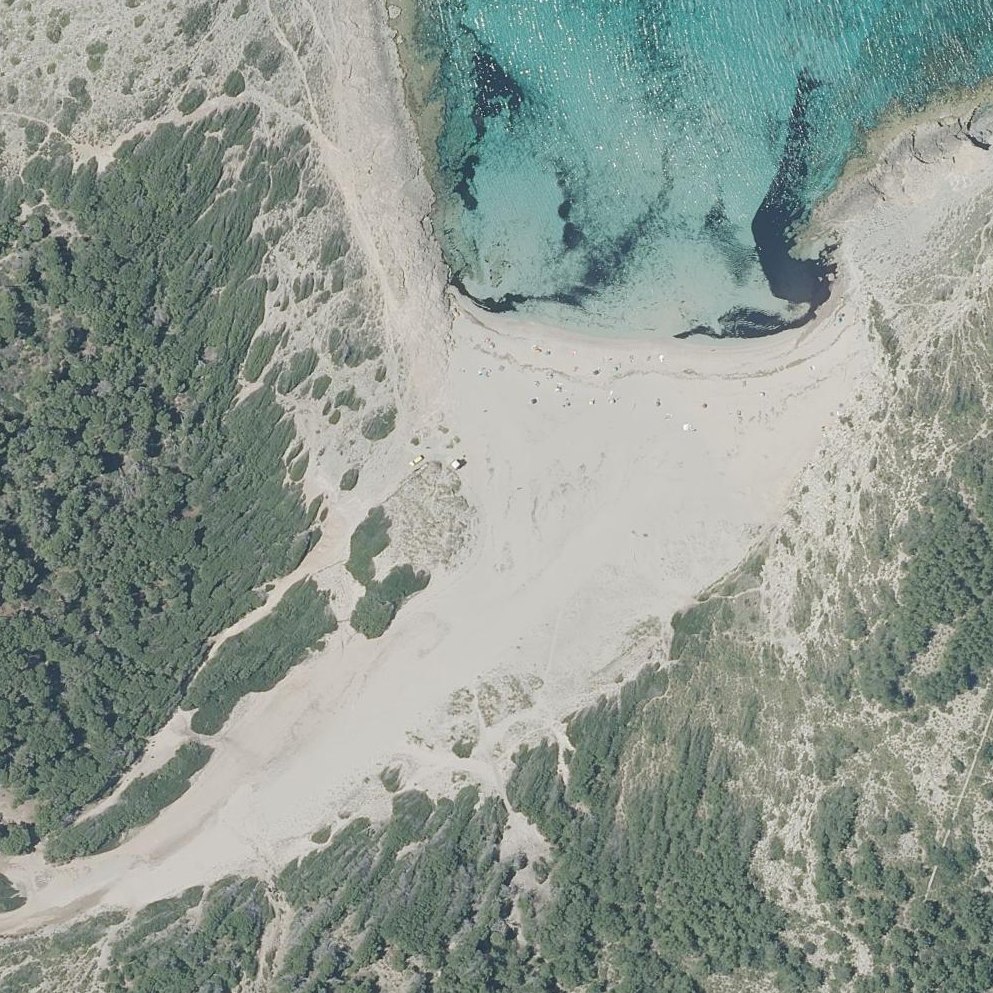 Aerial map of Cala Torta