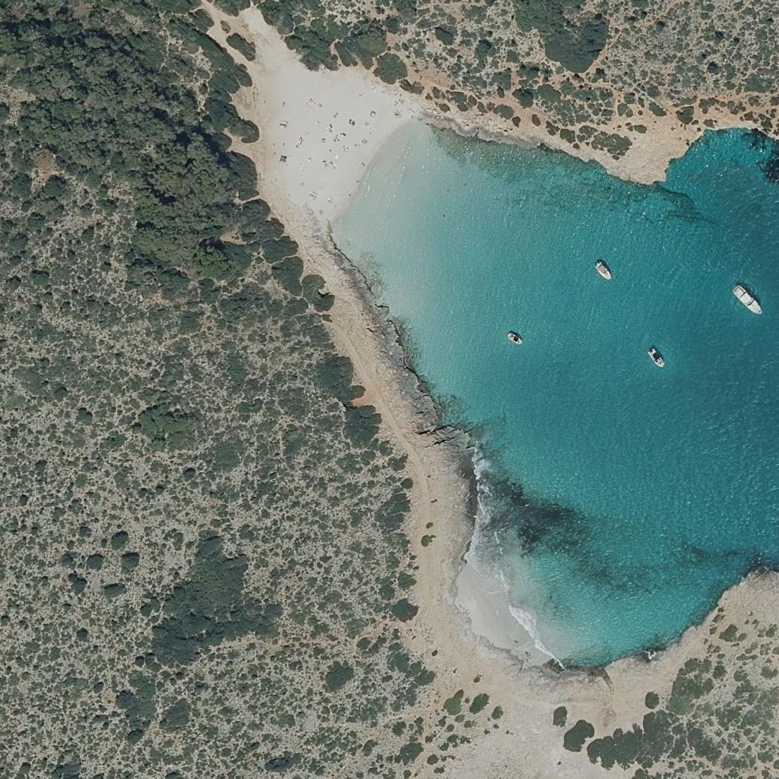 Aerial map of Cala Varques