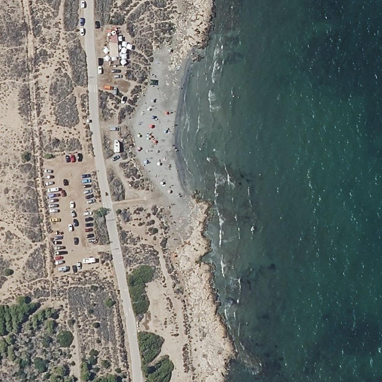 Aerial map of Caletes del Cap