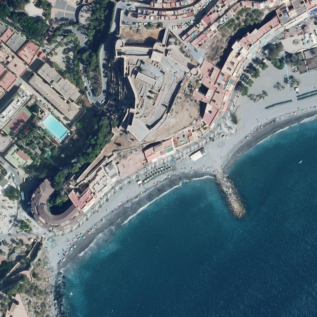 Aerial map of Caletilla Beach Alquiler de Hamacas