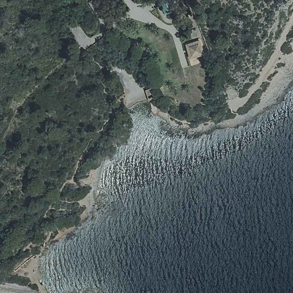 Aerial map of caló de sa Bassa Blanca
