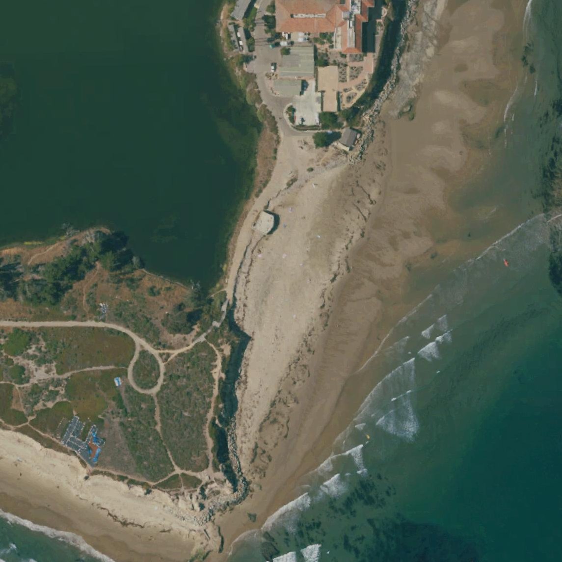 Aerial map of Campus Point Beach