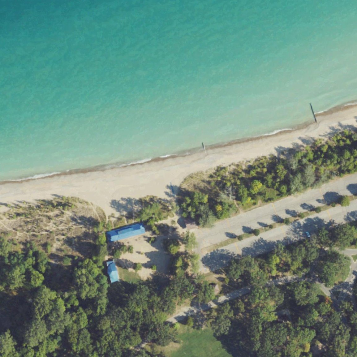 Aerial map of Canatara Beach