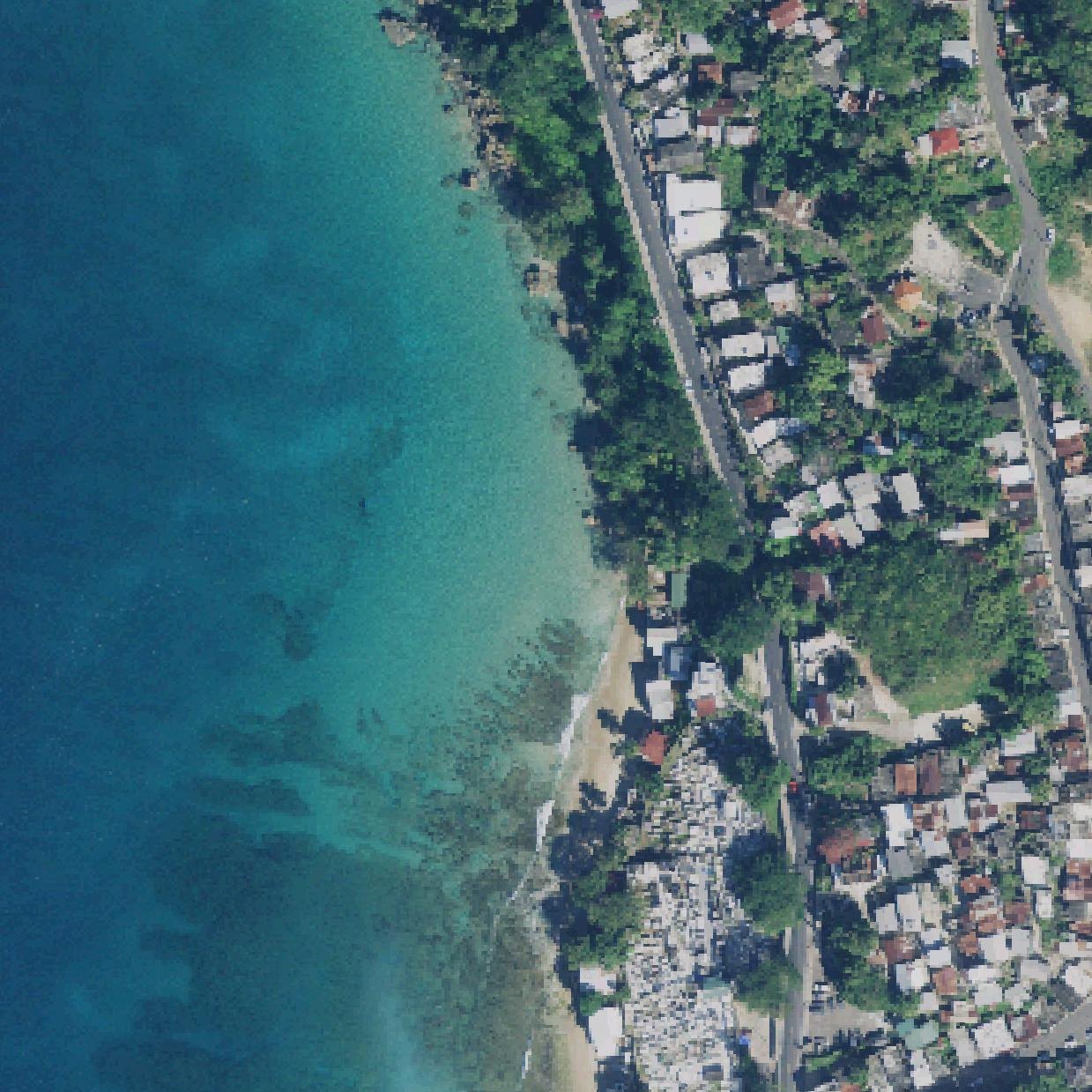 Aerial map of Canto Las Piedras Beach