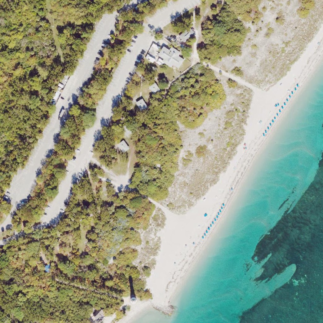Aerial map of Cape Florida Beach
