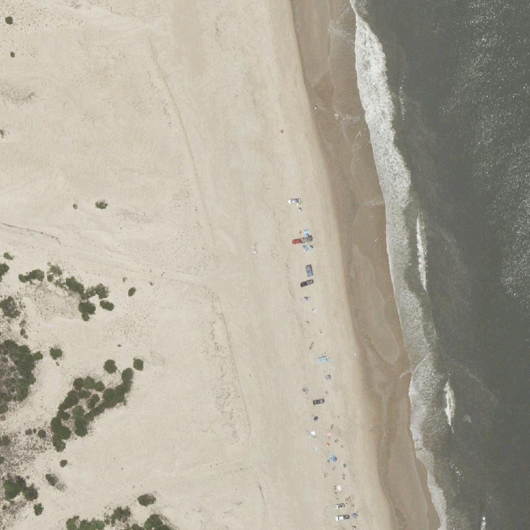 Aerial map of Cape Henlopen State Park Beach