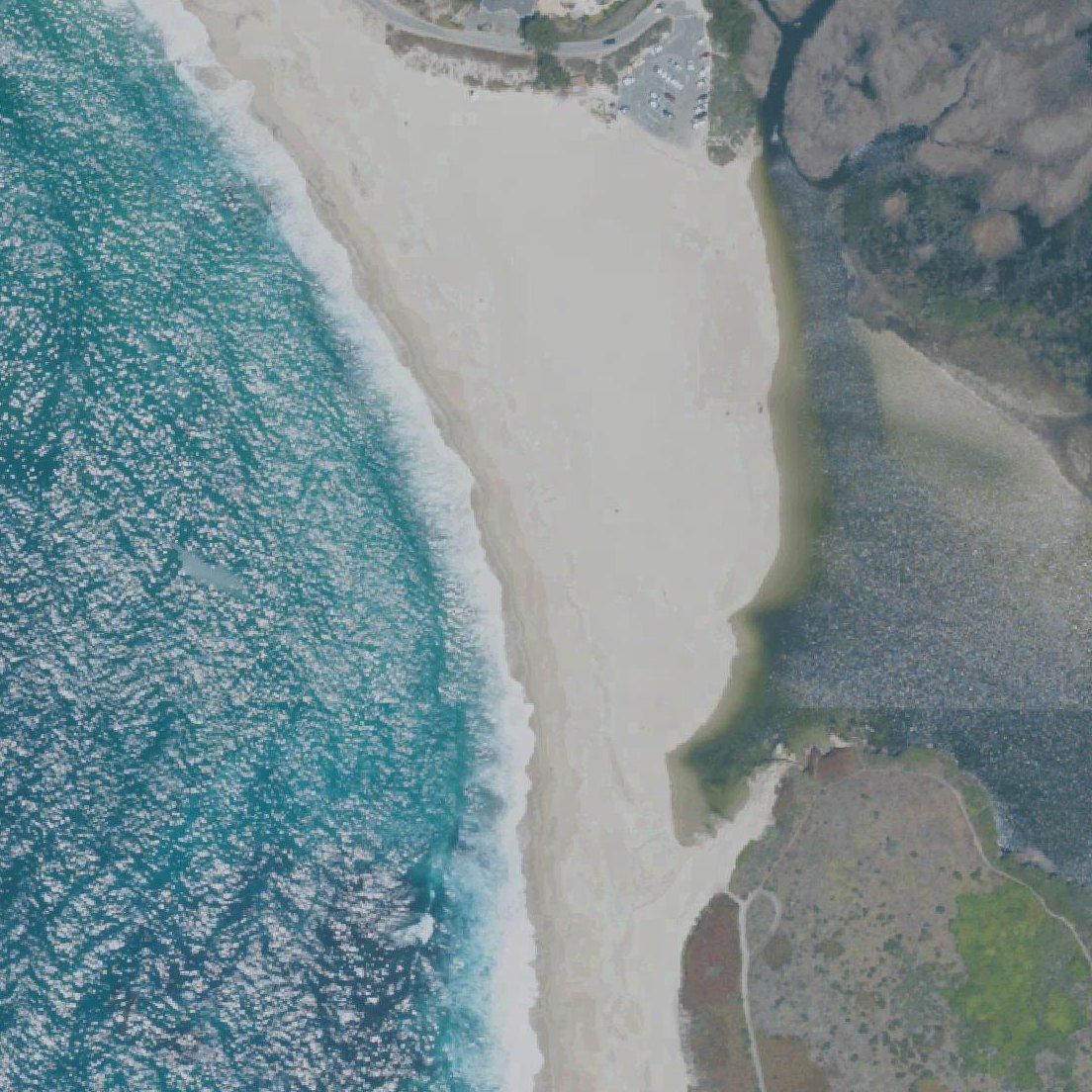 Aerial map of Carmel River State Beach