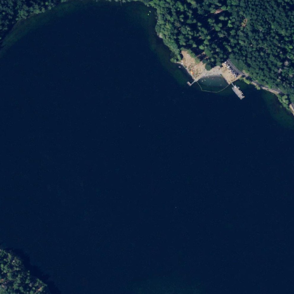 Aerial map of Cascade Lake Swim Beach